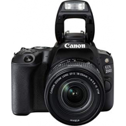 Canon EOS 200D 24.2MP Digital SLR Camera + EF-S 18-55 mm f4 is STM Lens, Free Camera Case and 16GB Card Inside 