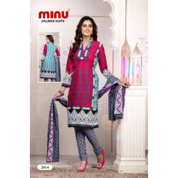 Minu Pink Cotton Stitched Salwar Suits Kurti