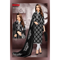 Minu Black Cotton Black N Black New Pattern Salwarsuit