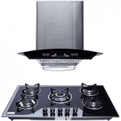 Seavy Altis 1100 M3/H Hood Chimney 60Cm + 5 Burner Hob Gas Stove 