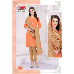 Minu Orange Embroidered Cotton Salwarsuit