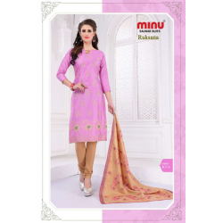 Minu Pink Embroidered Cotton Salwarsuit