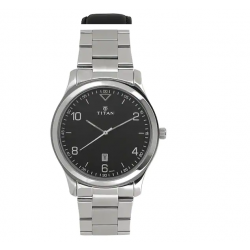Workwear Watch with Blue Dial & Stainless Steel Strap