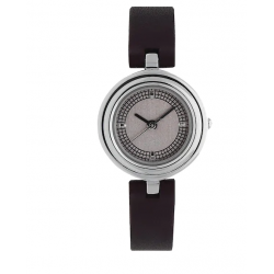 Raga Purple Dial Leather Strap Watch NL2498SL02