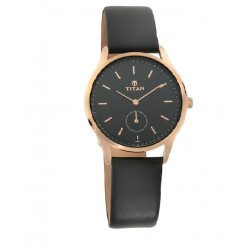 Workwear Watch with Black Dial & Leather Strap 95069WL01