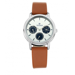Workwear Watch with White Dial & Leather Strap 2595SL02