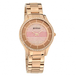 Self Expression in White Crystal Dial Stainless Steel Strap Watch