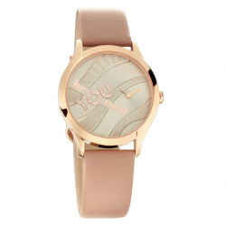 Self Expression in Rosegold Dial Leather Strap Watch