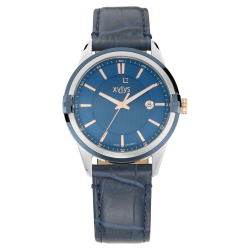 Blue Dial Leather Strap Watch