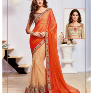 Orange  colour saree 	ORAIPR322