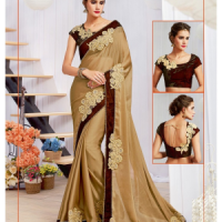 Brown colour saree BRO2NKYN81