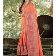 Orange  colour saree ORAGCCG63