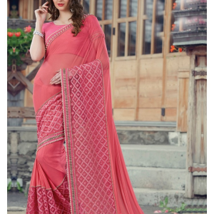 Pink colour saree  PINBS6DU14