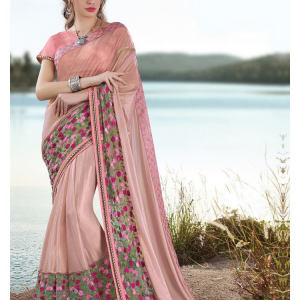 Pink colour saree PINCBFLE64