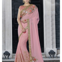 Pink colour saree 	PIN7ZHI267