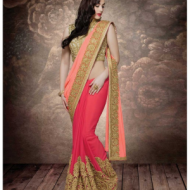 Pink colour saree 	PINR1B0Z95