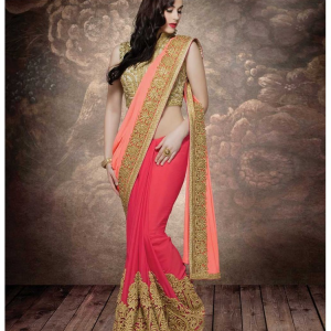 Pink colour saree 	PINR1B0Z95