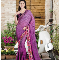 Purple colour saree PURKYL1C35