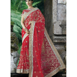 Red colour saree 	REDC4YAT56