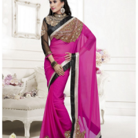 Pink colour saree 	PK56492