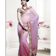 Pink colour saree 	PINZAFJC11