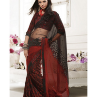 Mehroon colour sareeMEHAWNS424