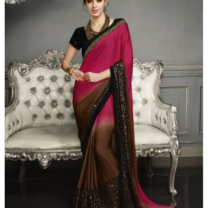 Brown colour saree 	BROV4VFV91