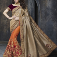 Orange  colour sareeORAAHP9T8