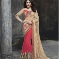 Pink colour saree PINI6GNQ52