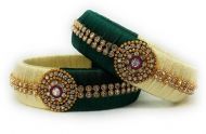 Silk Thread Bangle SKU-NAVYA37 (Code: 1KXA)SIL9ZLST27