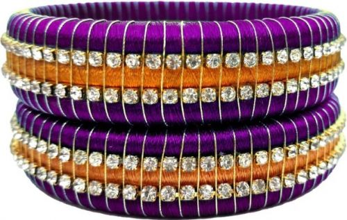 Silk Thread Bangle SKU-NAVYA14 (Code: 1KX6)SILHKMKP18