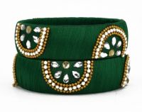 Silk Thread Bangle SKU-NAVYA38 (Code: 1KXB)SIL6B84B0