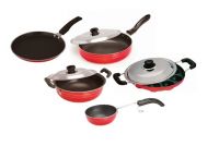 Non Stick Cookware set of 5- Dosa Tawa, Kadhai with lid, Fry Pan with lid, Appam, Vagharia/Chokan pan SKU: DS_627 (Code: 1HG5)NONQYPOT35