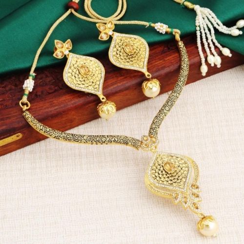 Admirable Necklace Set SKU-N72452GLDPAP022018 ADM0X2S185 (Code: 1B3C)