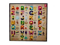 Wooden Capital Alphabets knob Puzzle Tray 12*12 INCH SKU-WET 337 (Code: 1K1I)WOOGJQRB88