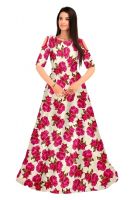 Colourful Women's Gown Sku : G087-Roshni Pink Gown (Code: 1A7C)COL1PJM413