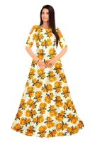 Colourful Women's Gown Sku : G087-Roshni Yellow Gown (Code: 1A7A)COLIS3RL20