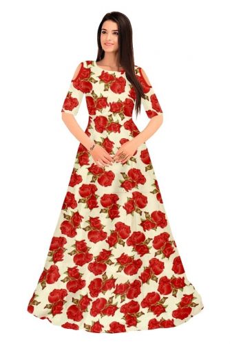 Colourful Women's Gown Sku : G087-Roshni Red Gown (Code: 1A7D)COL9ZJ7594