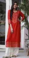 Striking Rayon Kurti and Plazzo Set SKU-Dhadak-2 Red (Code: 1A6L)Striking Rayon Kurti and Plazzo Set SKU-Dhadak-2 Red (Code: 1A6L) 	STR8HPRZ22