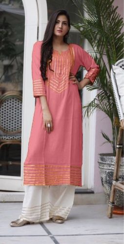 Striking Rayon Kurti and Palazzo Set SKU-Dhadak-2 Pink (Code: 1A6I)Striking Rayon Kurti and Palazzo Set SKU-Dhadak-2 Pink (Code: 1A6I) 	STRIGZ7J77