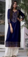 Striking Rayon Kurti and Plazzo Set SKU-Dhadak-2 Blue (Code: 1A6M)Striking Rayon Kurti and Plazzo Set SKU-Dhadak-2 Blue (Code: 1A6M) 	STROVC1L59