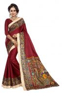 Elegant Cotton Sarees Vol-2 kk marun (Code: BUEI)ELEU0K5B18