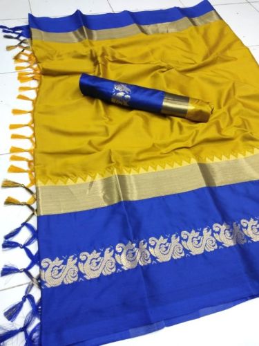 Original Soft Cotton Silk Saree (Code: 1AVU)ORI7N4F780