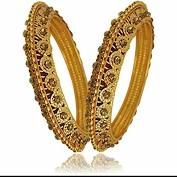 Vivaarya Gold platedparty wear Kangan Kada Bangles Pair for Women Vivaarya Gold platedparty wear Kangan Kada Bangles Pair for Women 	VIVPLABF49