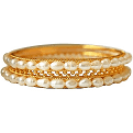 Surat Diamonds Rice Pearl & Gold Plated Bangles for Women (BGP5) Surat Diamonds Rice Pearl & Gold Plated Bangles for Women (BGP5) 	SUREQIKW72