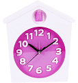 Home Shape Fashion Clock - White Pink HOMDZAC187