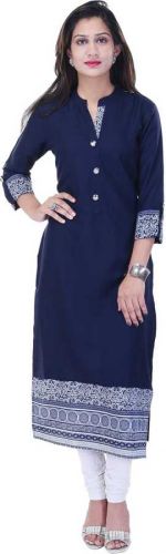 Women's Solid Straight Kurta  (Blue)WOM63FSV66