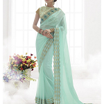 Sky blue colour saree 	SKYD8GUE44