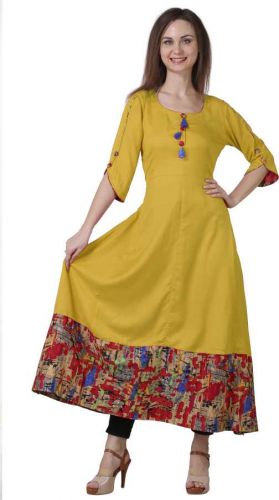  Casual Solid Women Kurti  (Yellow) CA3YC7V36